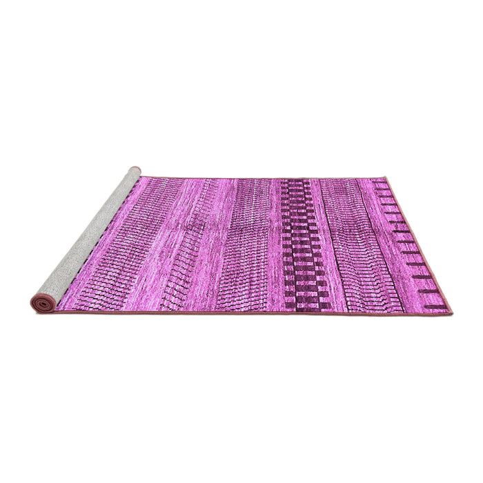 Sideview of Machine Washable Abstract Purple Modern Area Rugs, wshabs417pur
