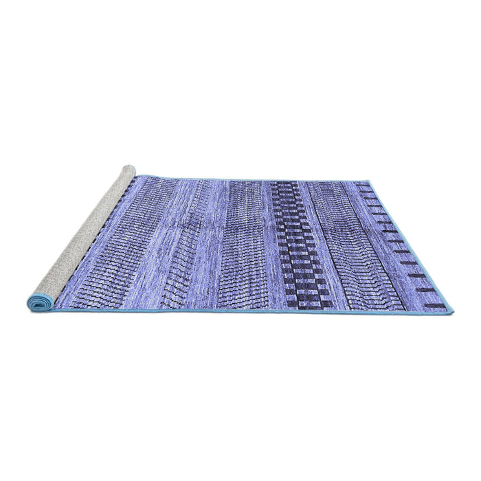 Sideview of Machine Washable Abstract Blue Modern Rug, wshabs417blu