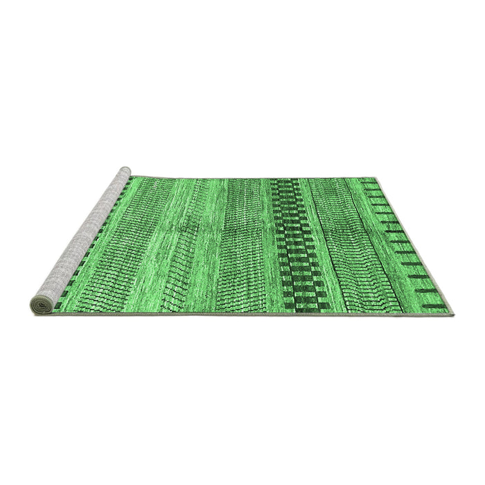 Sideview of Machine Washable Abstract Emerald Green Modern Area Rugs, wshabs417emgrn