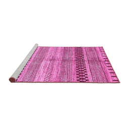 Sideview of Machine Washable Abstract Pink Modern Rug, wshabs417pnk