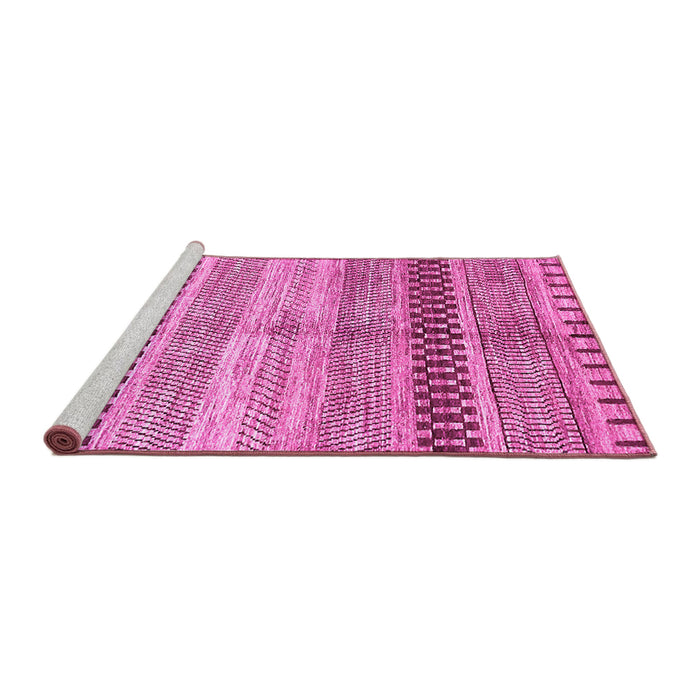 Sideview of Machine Washable Abstract Pink Modern Rug, wshabs417pnk