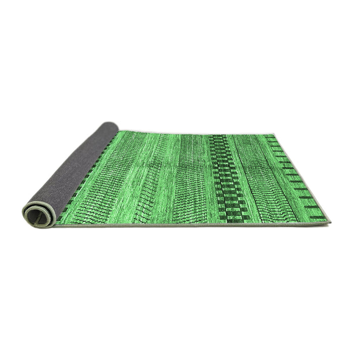 Sideview of Abstract Emerald Green Modern Rug, abs417emgrn