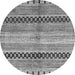 Round Abstract Gray Modern Rug, abs417gry