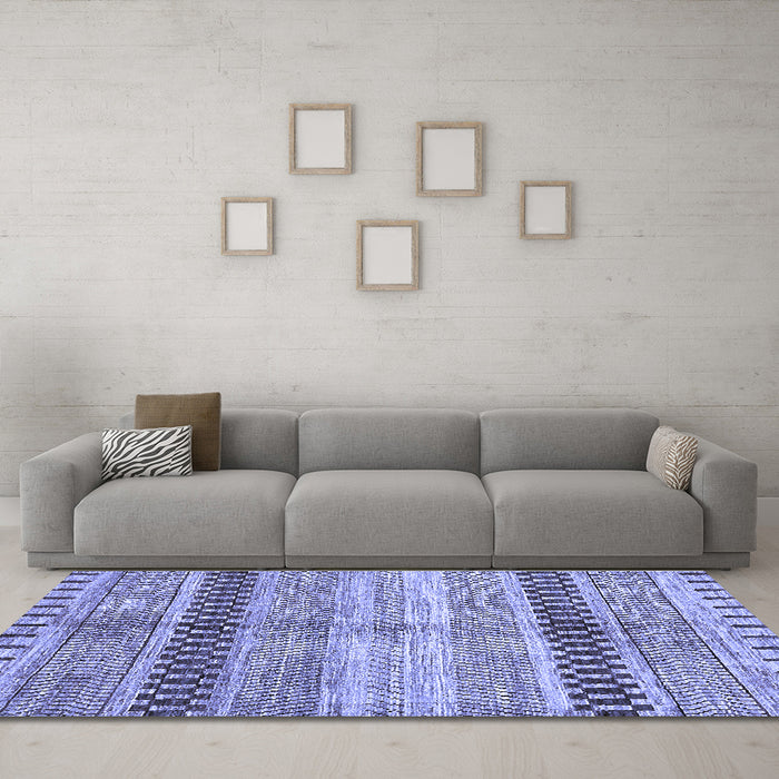 Machine Washable Abstract Blue Modern Rug in a Living Room, wshabs417blu