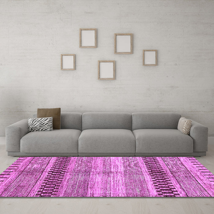 Machine Washable Abstract Purple Modern Area Rugs in a Living Room, wshabs417pur