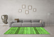 Machine Washable Abstract Green Modern Area Rugs in a Living Room,, wshabs417grn