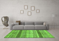 Machine Washable Abstract Green Modern Rug, wshabs417grn