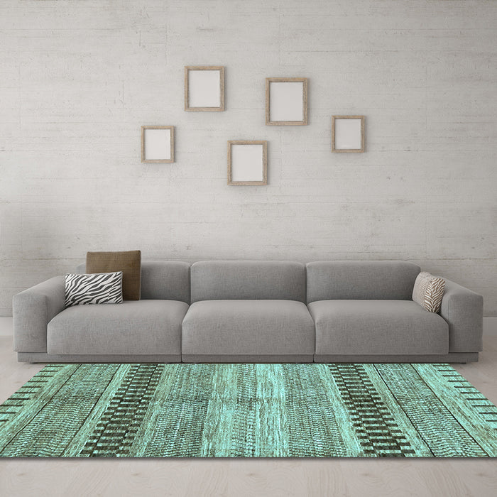 Machine Washable Abstract Light Blue Modern Rug in a Living Room, wshabs417lblu