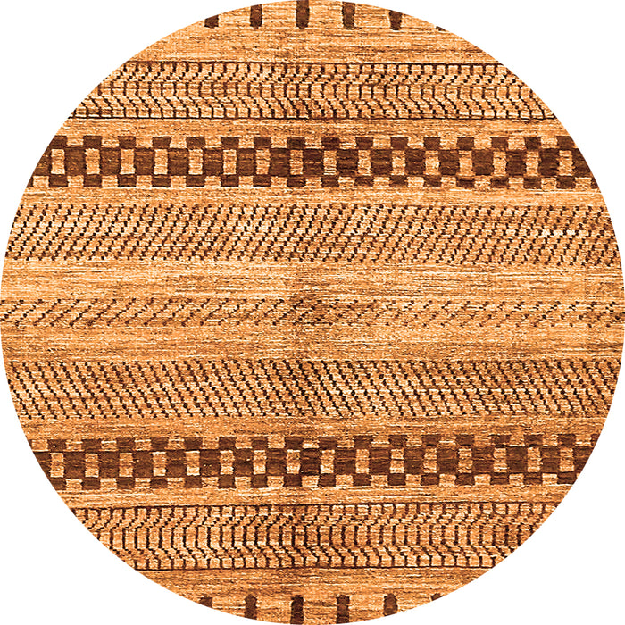 Round Abstract Orange Modern Rug, abs417org