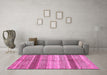 Machine Washable Abstract Pink Modern Rug in a Living Room, wshabs417pnk