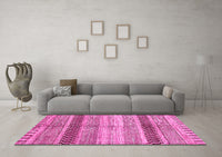 Machine Washable Abstract Pink Modern Rug, wshabs417pnk