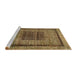 Sideview of Machine Washable Abstract Caramel Brown Rug, wshabs418