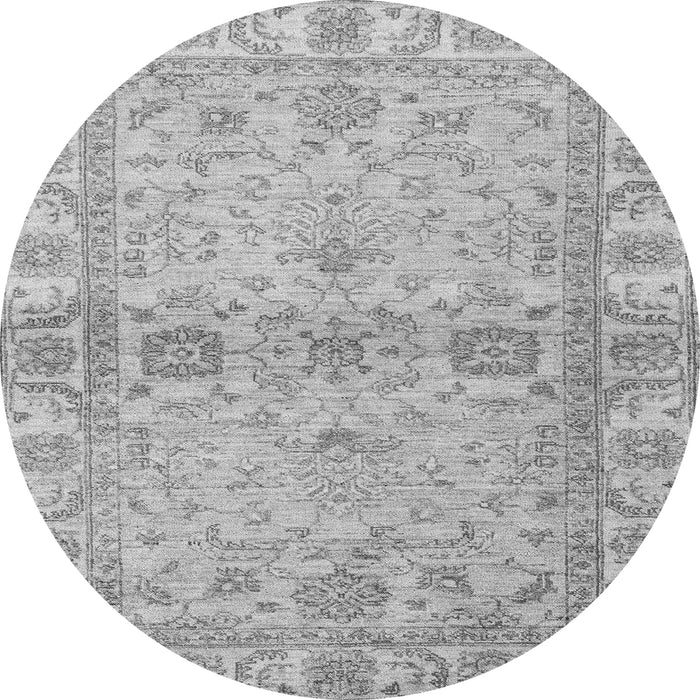 Round Machine Washable Abstract Gray Modern Rug, wshabs4180gry
