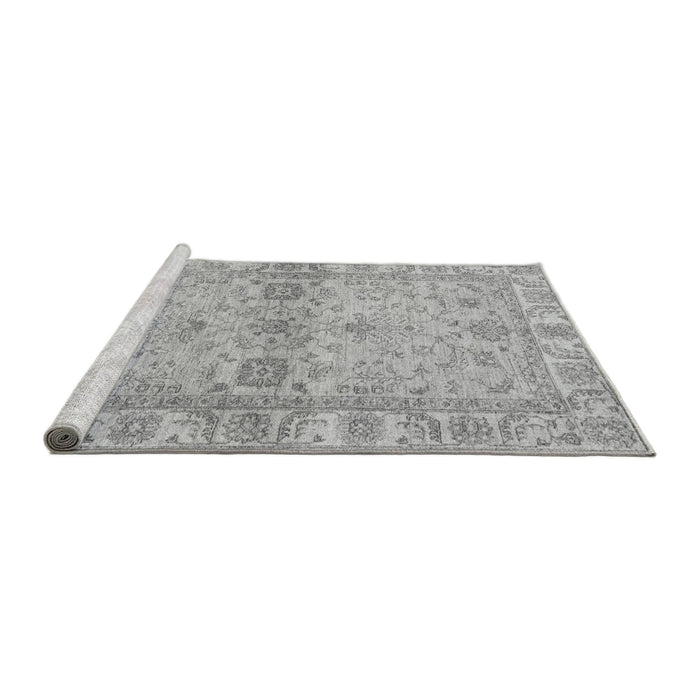 Sideview of Machine Washable Abstract Gray Modern Rug, wshabs4180gry