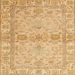Square Abstract Chrome Gold Yellow Modern Rug, abs4180