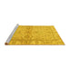 Sideview of Machine Washable Abstract Yellow Modern Rug, wshabs4180yw