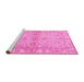 Sideview of Machine Washable Abstract Pink Modern Rug, wshabs4180pnk