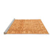 Sideview of Machine Washable Abstract Orange Modern Area Rugs, wshabs4180org