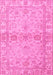 Machine Washable Abstract Pink Modern Rug, wshabs4180pnk