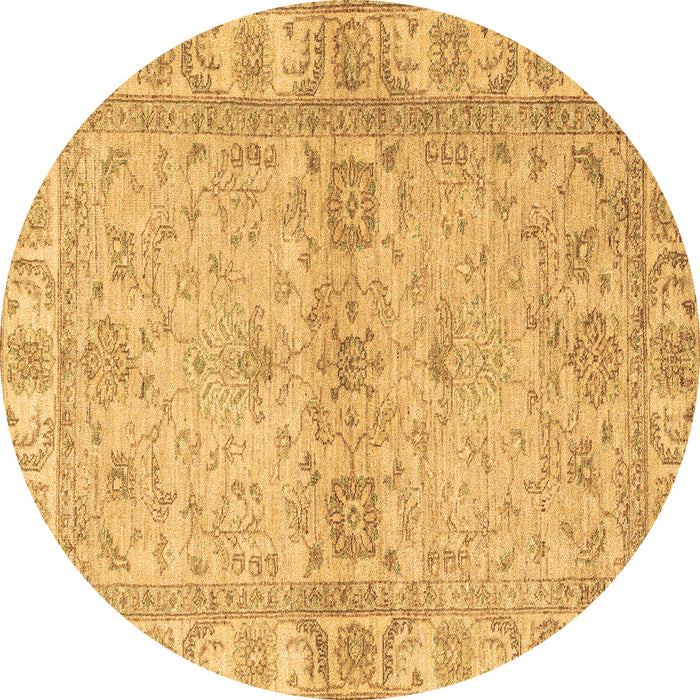 Round Abstract Brown Modern Rug, abs4180brn