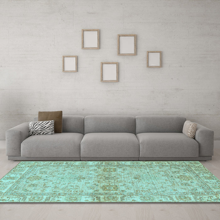 Machine Washable Abstract Light Blue Modern Rug in a Living Room, wshabs4180lblu