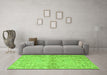 Machine Washable Abstract Green Modern Area Rugs in a Living Room,, wshabs4180grn