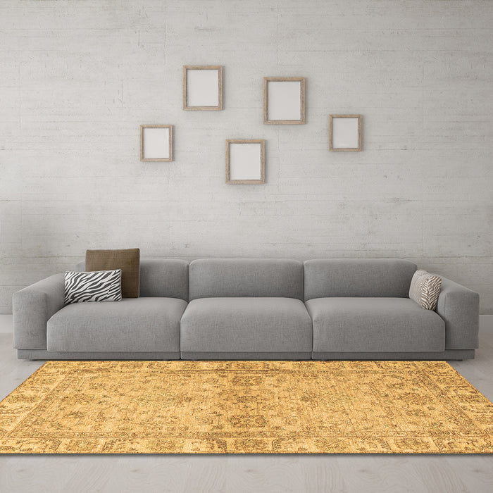Machine Washable Abstract Brown Modern Rug in a Living Room,, wshabs4180brn