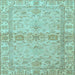 Square Abstract Light Blue Modern Rug, abs4180lblu