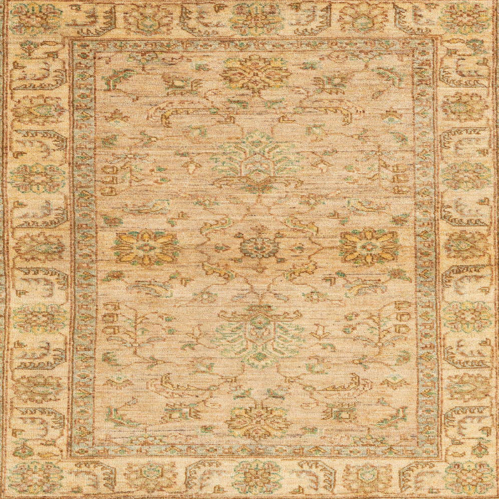 Square Machine Washable Abstract Chrome Gold Yellow Rug, wshabs4180