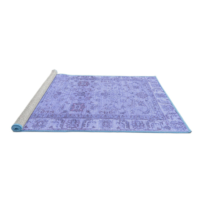 Sideview of Machine Washable Abstract Blue Modern Rug, wshabs4180blu