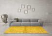 Machine Washable Abstract Yellow Modern Rug in a Living Room, wshabs4180yw