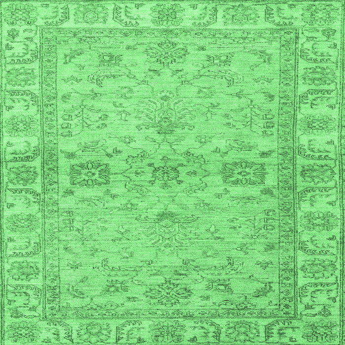 Square Abstract Emerald Green Modern Rug, abs4180emgrn