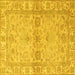 Square Abstract Yellow Modern Rug, abs4180yw