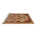 Sideview of Machine Washable Abstract Orange Rug, wshabs4181