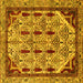 Square Abstract Yellow Modern Rug, abs4181yw