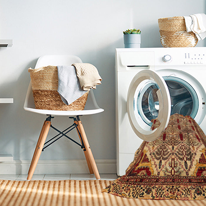 Machine Washable Abstract Orange Rug in a Washing Machine, wshabs4181