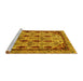 Sideview of Machine Washable Abstract Yellow Modern Rug, wshabs4181yw