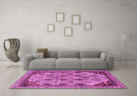 Machine Washable Abstract Purple Modern Rug, wshabs4181pur