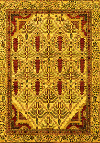 Abstract Yellow Modern Rug, abs4181yw