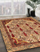 Abstract Orange Modern Rug in Family Room, abs4181