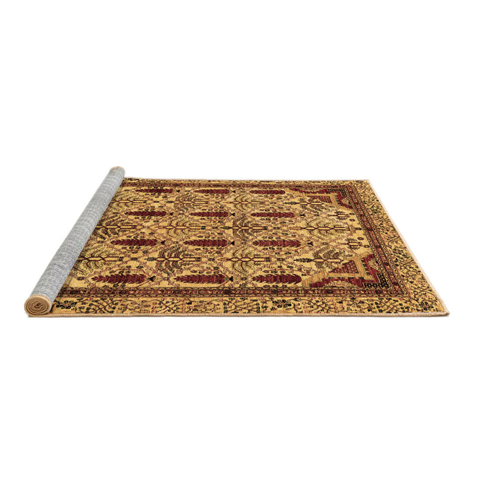 Sideview of Machine Washable Abstract Brown Modern Rug, wshabs4181brn