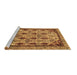 Sideview of Machine Washable Abstract Brown Modern Rug, wshabs4181brn