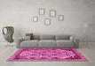 Machine Washable Abstract Pink Modern Rug in a Living Room, wshabs4181pnk