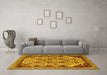 Machine Washable Abstract Yellow Modern Rug in a Living Room, wshabs4181yw