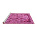 Sideview of Machine Washable Abstract Pink Modern Rug, wshabs4181pnk