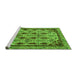 Sideview of Machine Washable Abstract Green Modern Area Rugs, wshabs4181grn