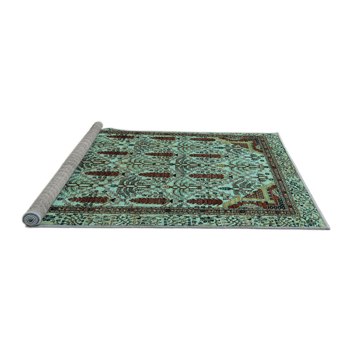 Sideview of Machine Washable Abstract Light Blue Modern Rug, wshabs4181lblu
