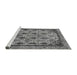 Sideview of Machine Washable Abstract Gray Modern Rug, wshabs4181gry