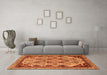 Machine Washable Abstract Orange Modern Area Rugs in a Living Room, wshabs4181org