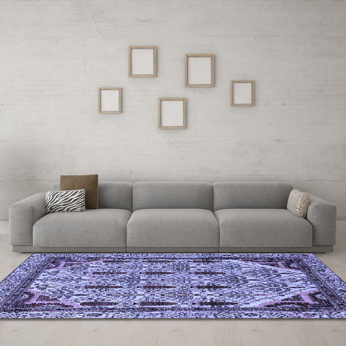 Machine Washable Abstract Blue Modern Rug in a Living Room, wshabs4181blu
